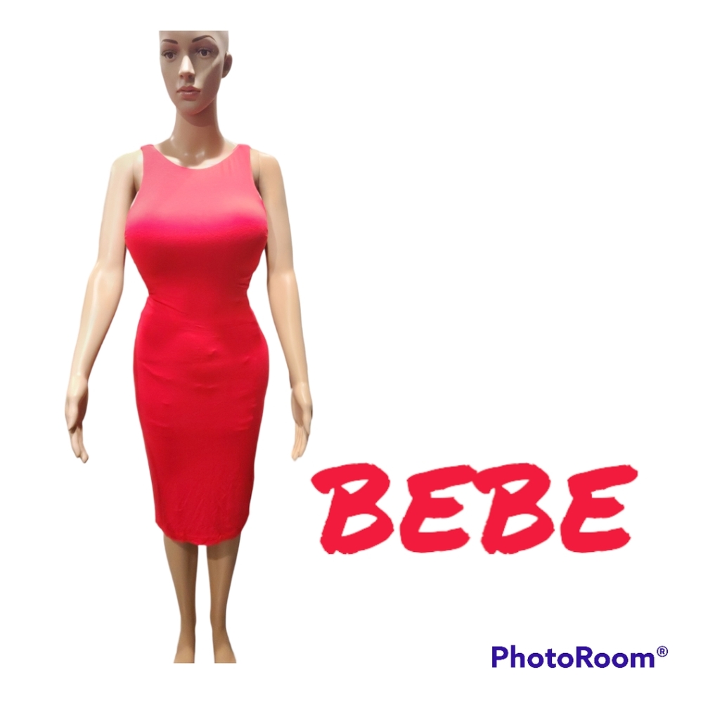 Bebe Cutout Tank Bodycon Midi Dress